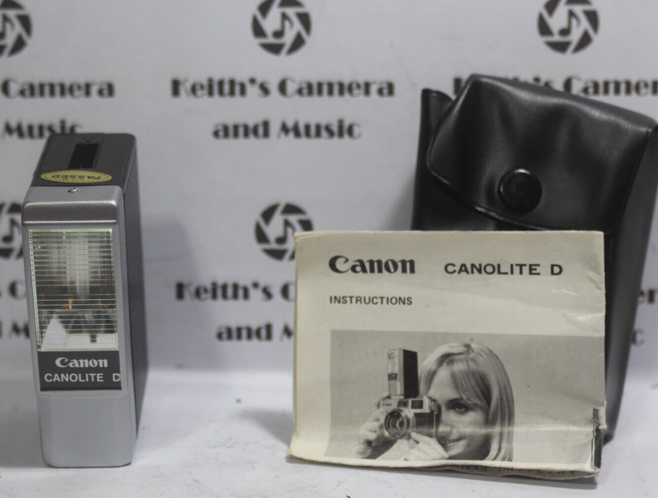 Canon CANOLITE D Flash for parts repair display+ battery cover case instructions