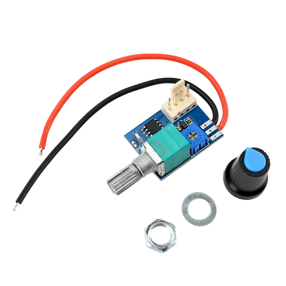 12V Single Fan Speed Controller 25KHZ PWM Speed Controller +Rotary Potentiometer