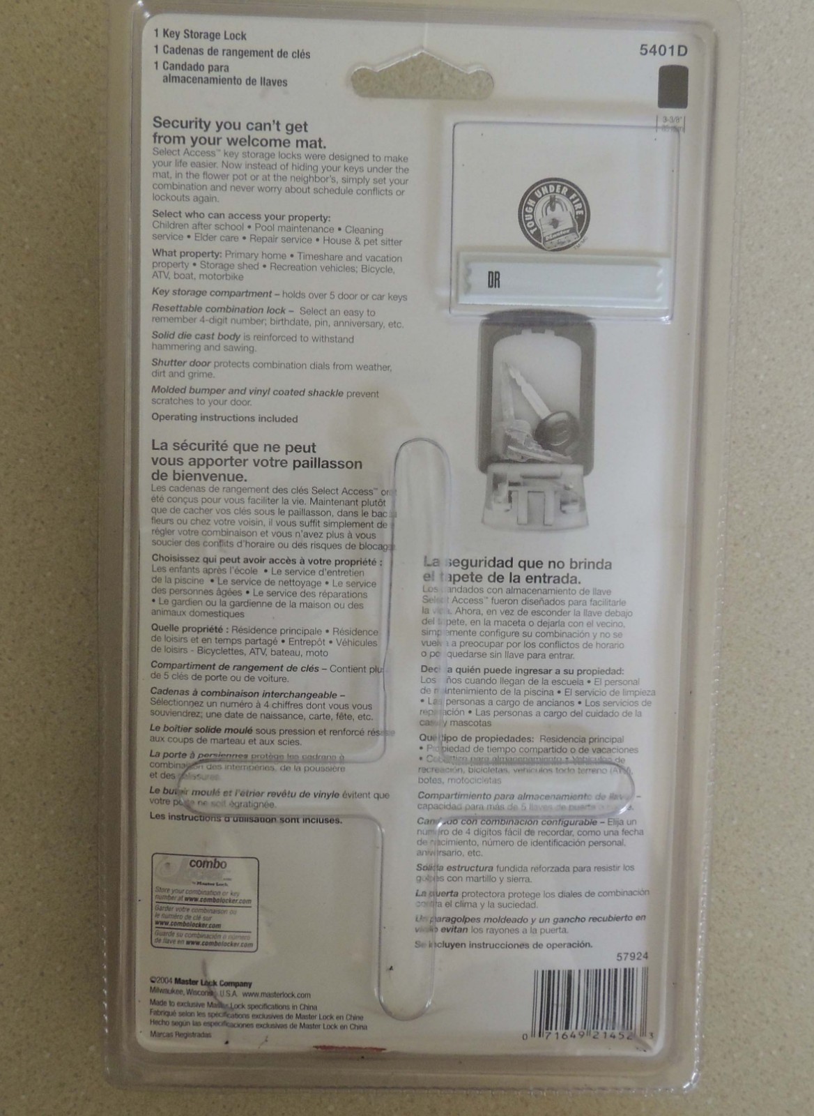 MASTER LOCK Locking Key Storage 5401D Combination lock. NEW, sealed