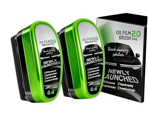 Automotive Oil Film Cleaning Brush, Car Glass Oil Film 3 Ounce (Pack of 2)