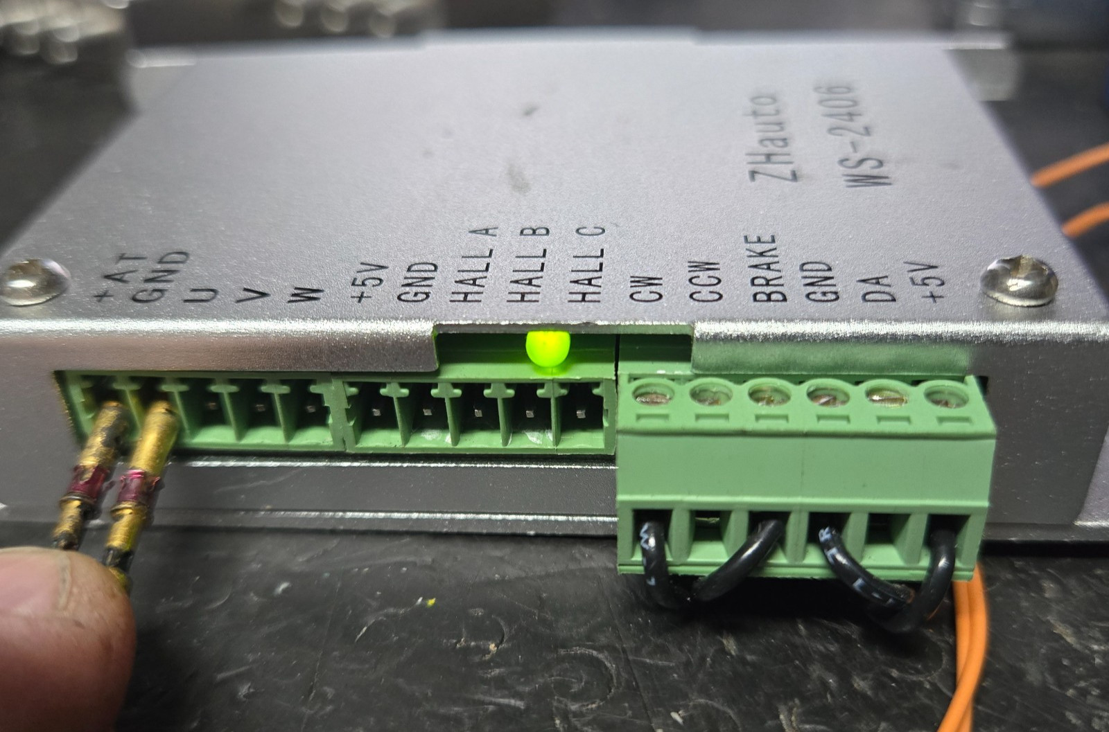 ZHauto WS-2406 Brushless DC Motor Controller Driver 20-40VDC 5A BLDC Hall Sensor