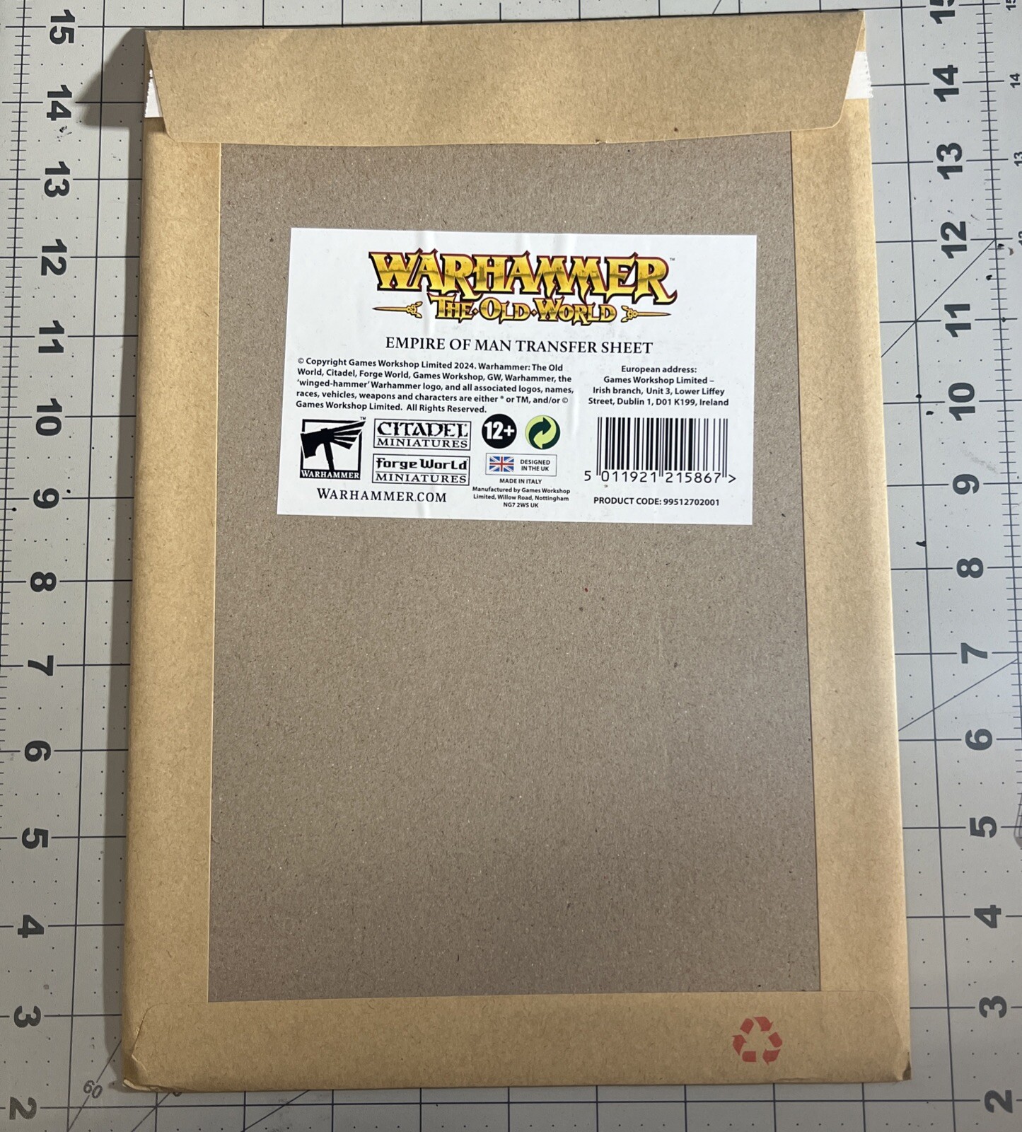 Empire Of Man Transfer Sheet Warhammer The Old World Decals NEW
