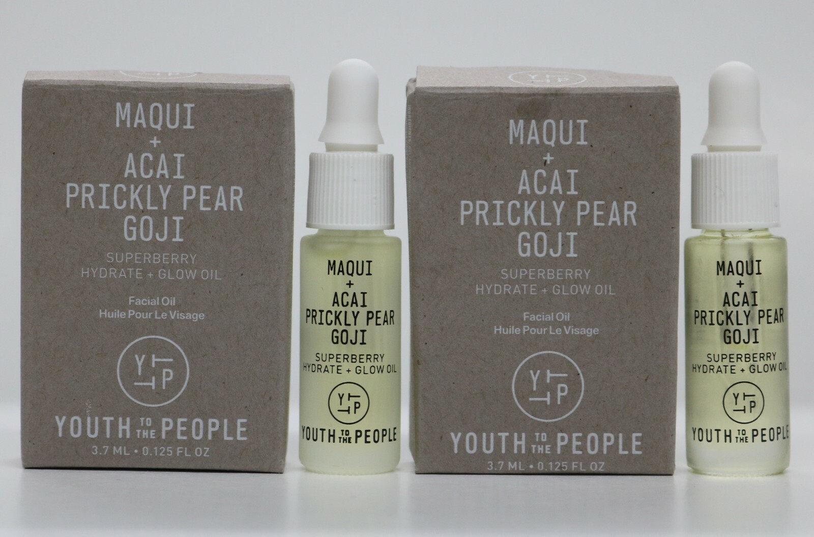 Lot 2 Youth To The People Maqui Acai Prickly Pear Goji Glow Oil 0.125 oz/3.7ml