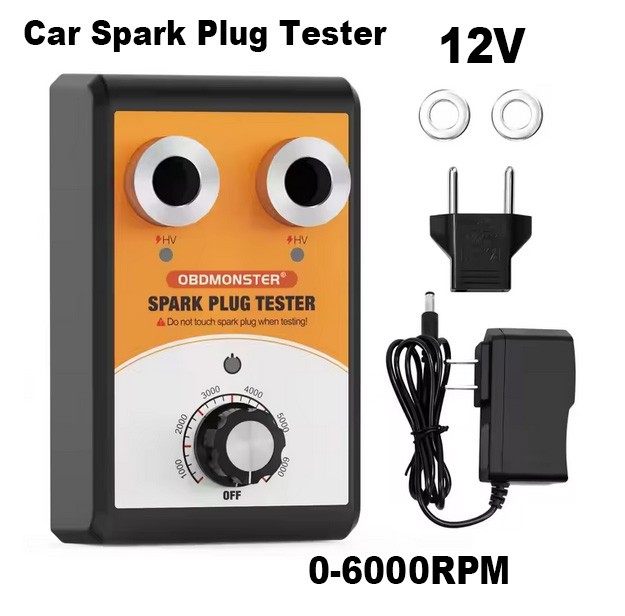 TE600 Spark Plug Tester - For 12V Gas Cars/Motorcycles Plug&Play Rapid Test