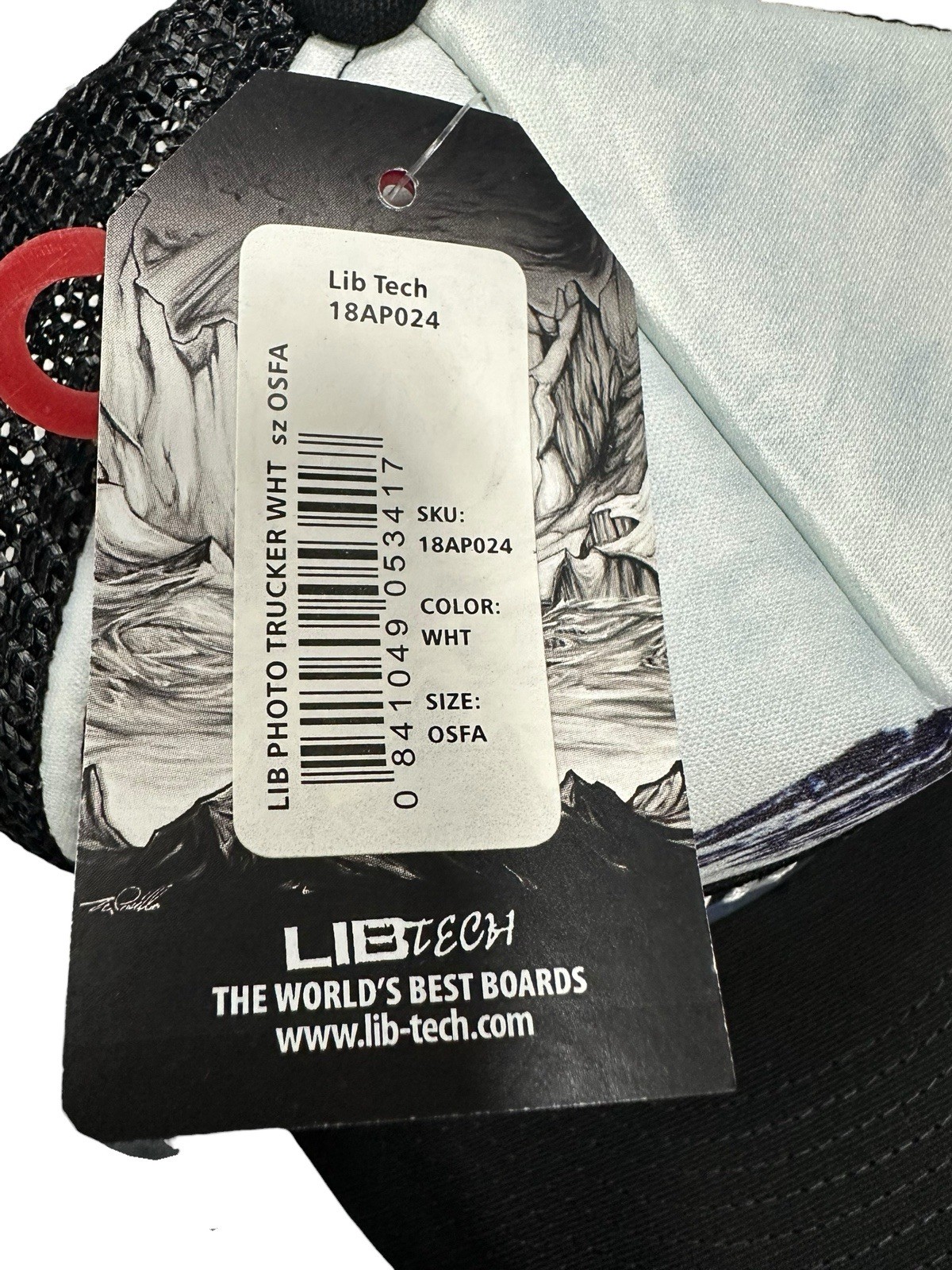 Lib Tech Photo Trucker Hat Snap Back New With Tags FreeShip