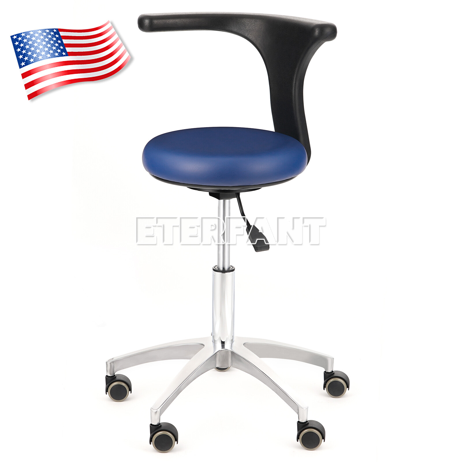Dental Adjustable Mobile Chair/Medical Microscope Stool Chair with Armrest