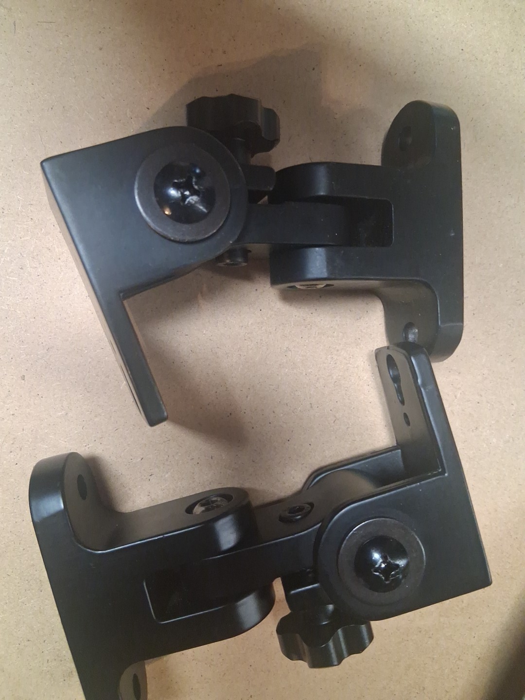 2 Universal Speaker Wall/Ceiling Mount Brackets,180°Adjustment, Black Metal
