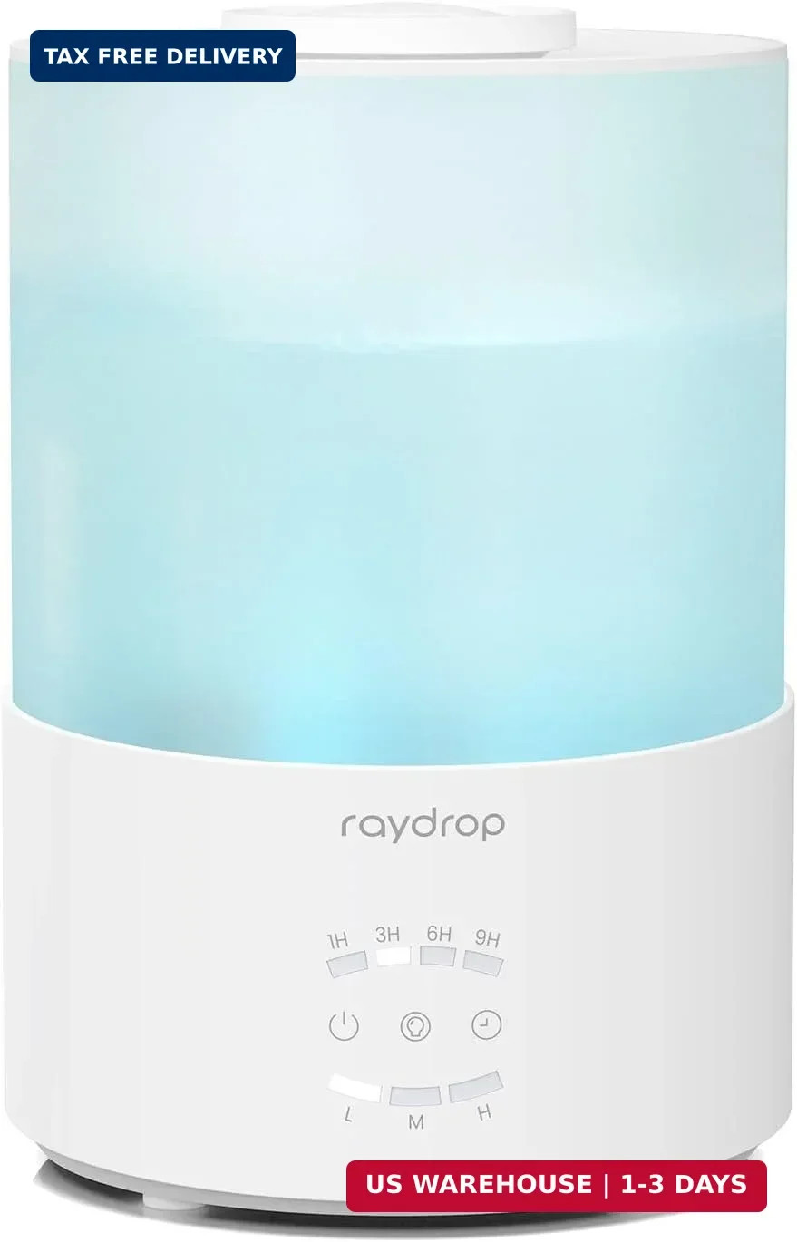raydrop Humidifiers for Bedroom, 3.0L Cool Mist Humidifiers for Large Room & Hom