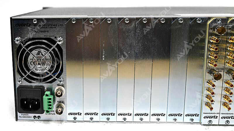 Evertz 7800FR 7800FC & 6x 7800IDA2Q-3G 3G/HD/SD/ASI Dual Video DA 2x4 or 1x8 3RU
