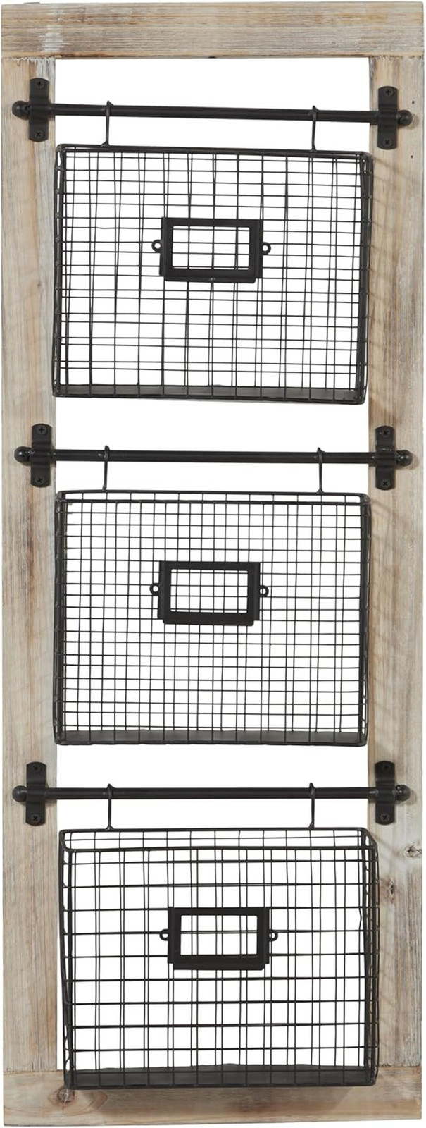 Farmhouse Metal Wall Mounted Rack for Magazines, Books, Newspapers, Bathroom/Off