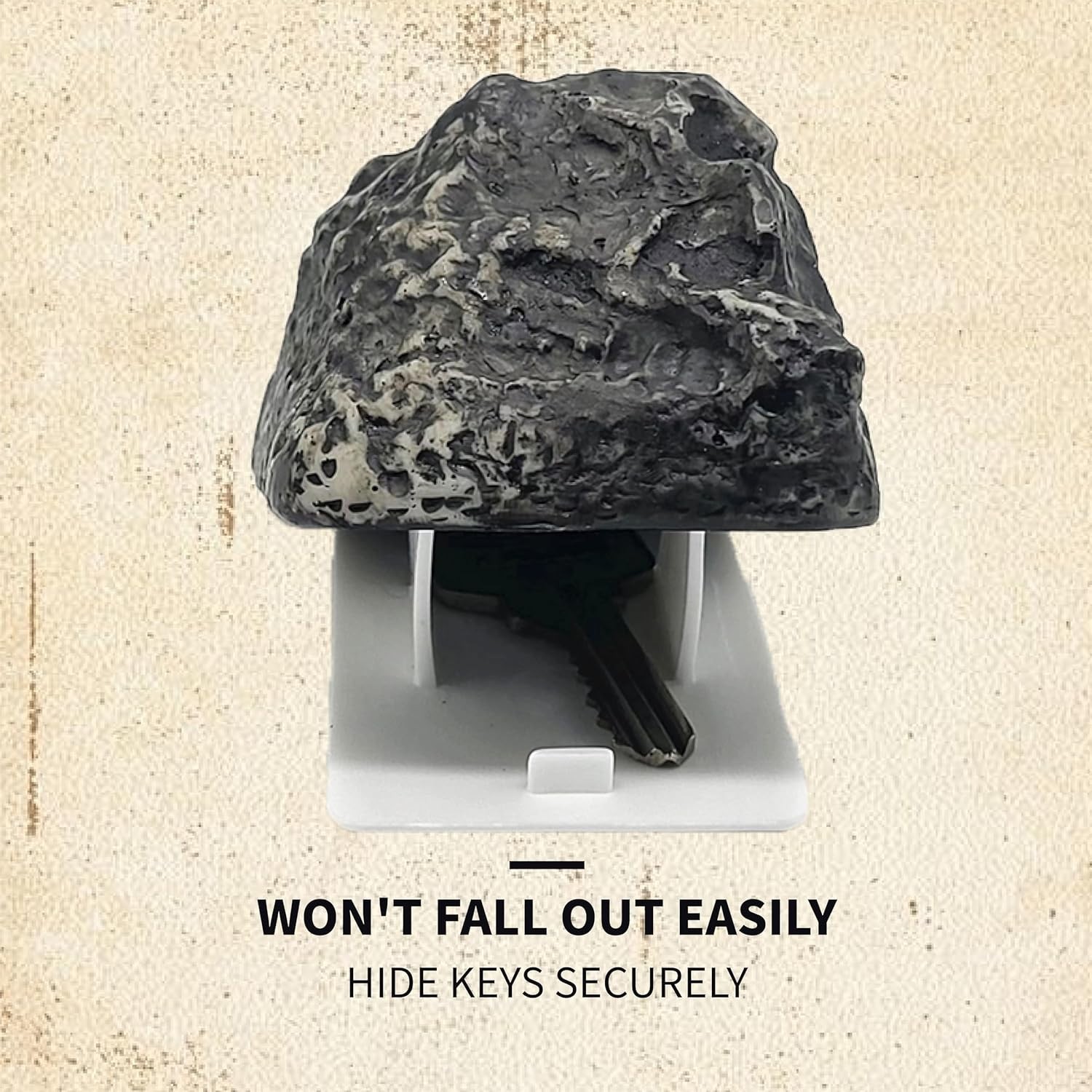 Geocaching Gray Key Hider - Realistic Stone Look, Secure & Weather Resistant