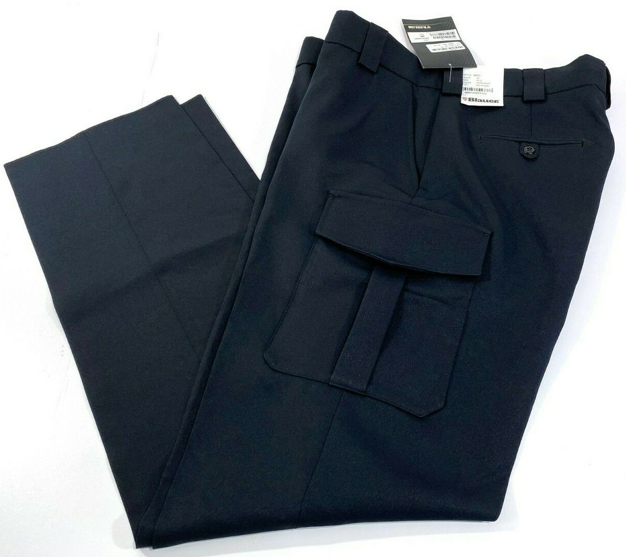 NEW MENS BLAUER 8655 SIDE POCKET POLYESTER PANTS DARK NAVY 28x35 UNHEMMED