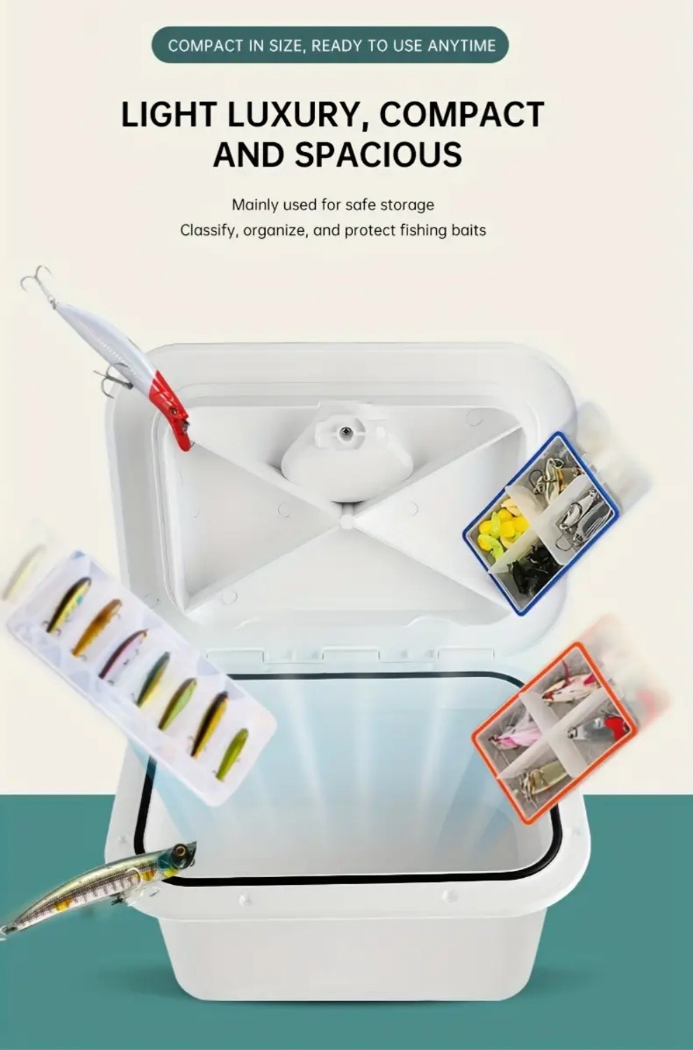 Boat Storage Box, ABS Hard Lockable Fishing Tackle Boxes,White Marine Deck Boxes