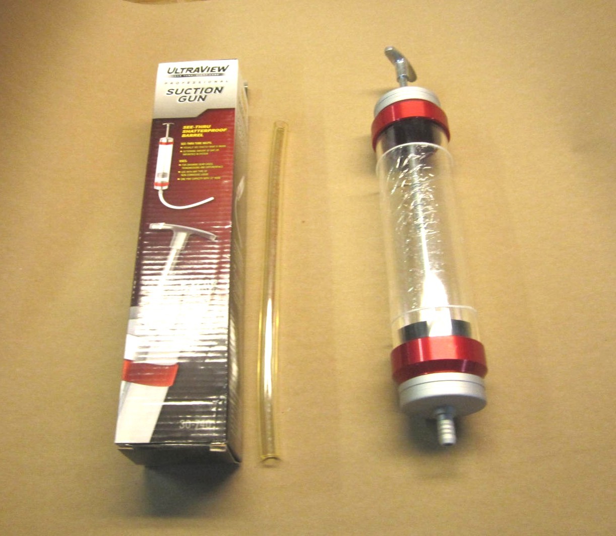 Plews LubriMatic 30-740 UltraView Suction Gun (Red) One Pint Capacity W/12" Hose