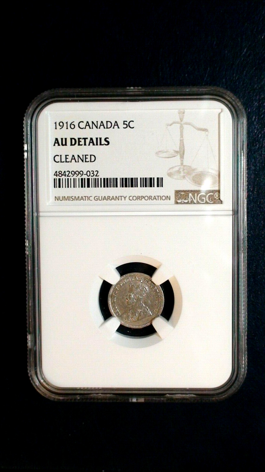 1916 Canada FIVE CENTS NGC AU SILVER 5C Coin PRICED TO SELL NOW!