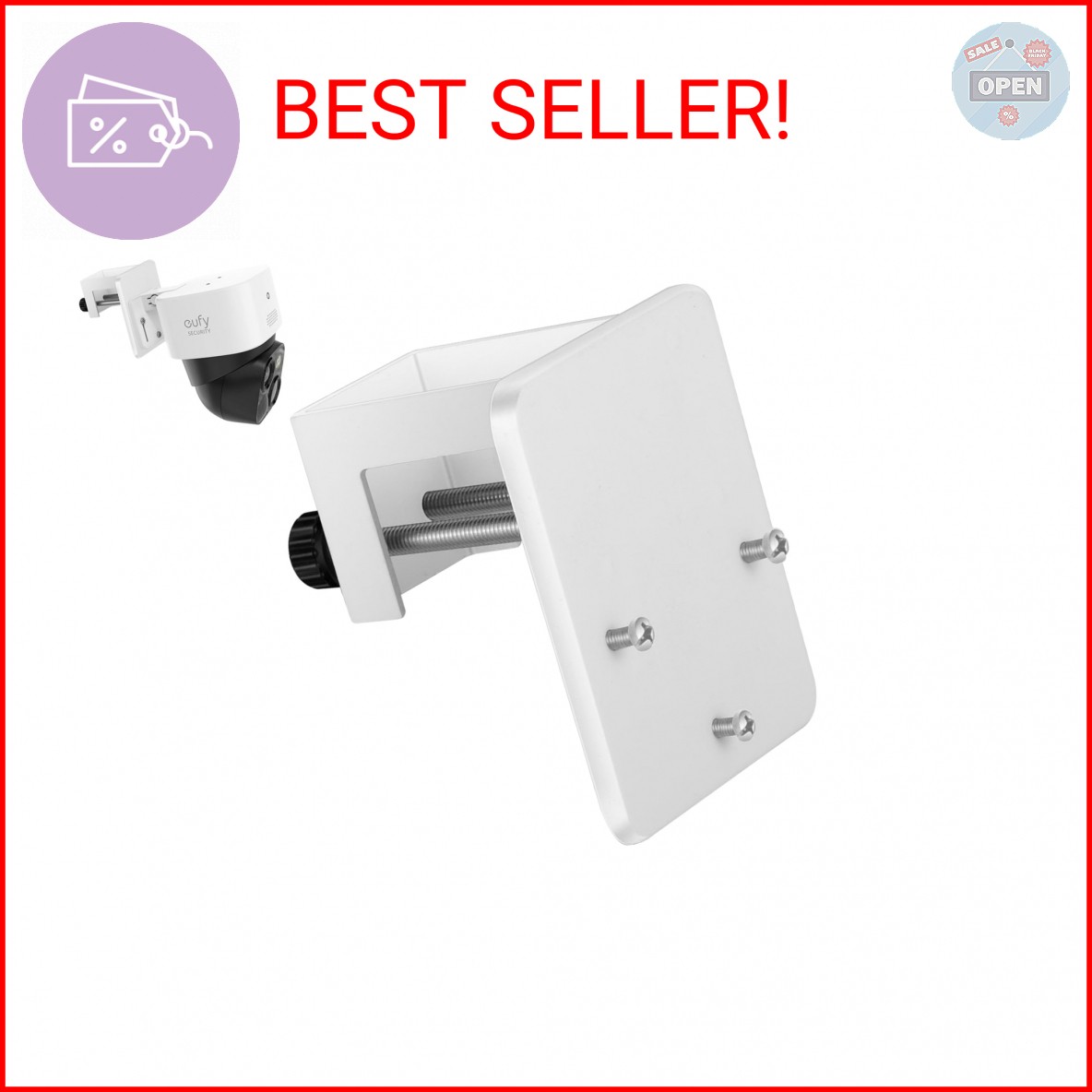 Tonton Gutter Mount Bracket Compatible with Eufy Security SoloCam S340, SoloCam