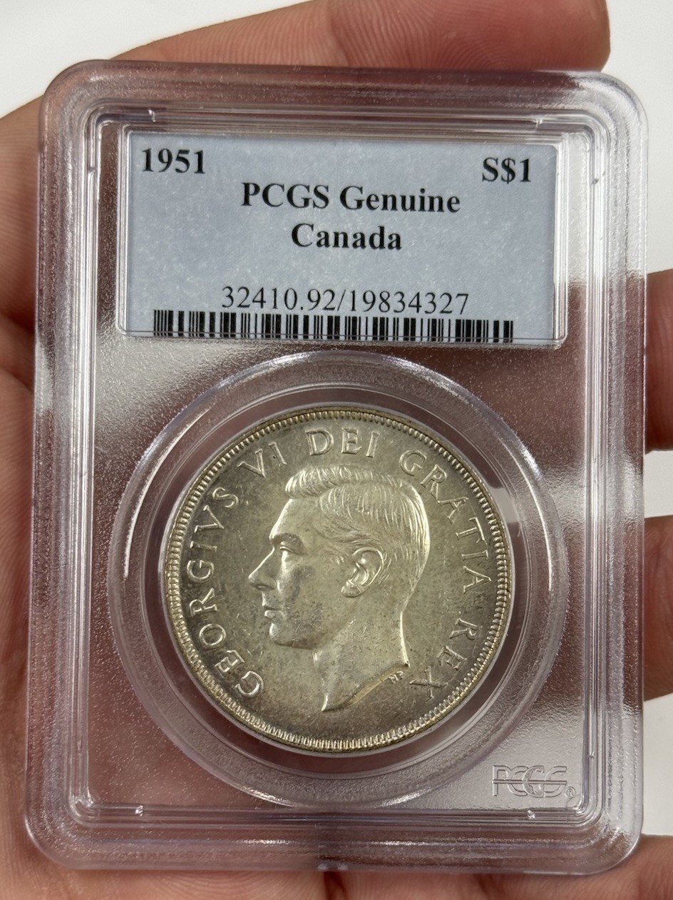 1951 CANADA DOLLAR ($1) SILVER PCGS GENUINE #3081