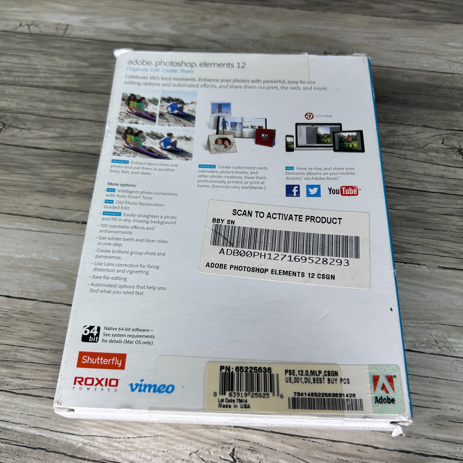 Adobe Photoshop Elements 12 Windows Mac OS CD Rom With Manual/Key Serial