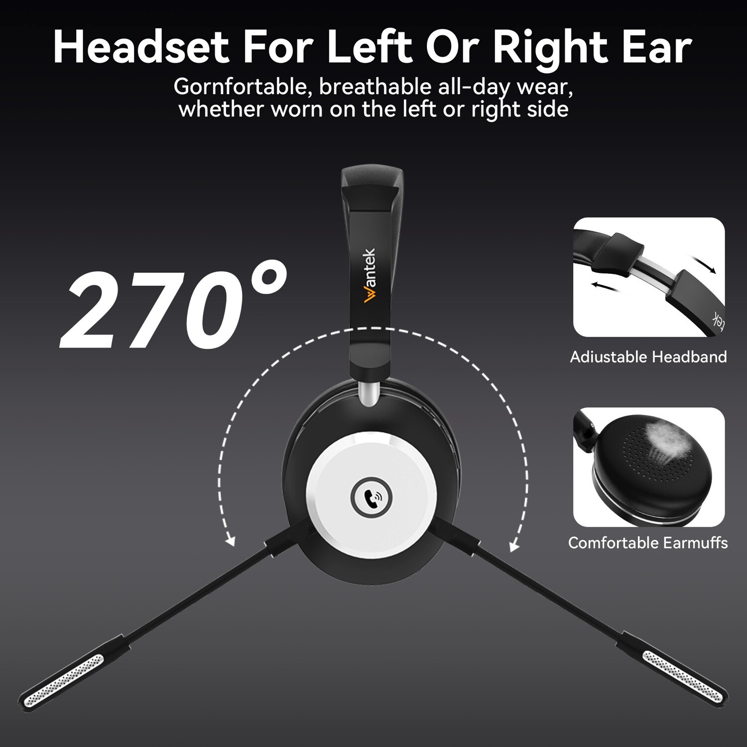 Bluetooth Earpiece with Microphone USB Dongle Wireless Headset for PC/Phone