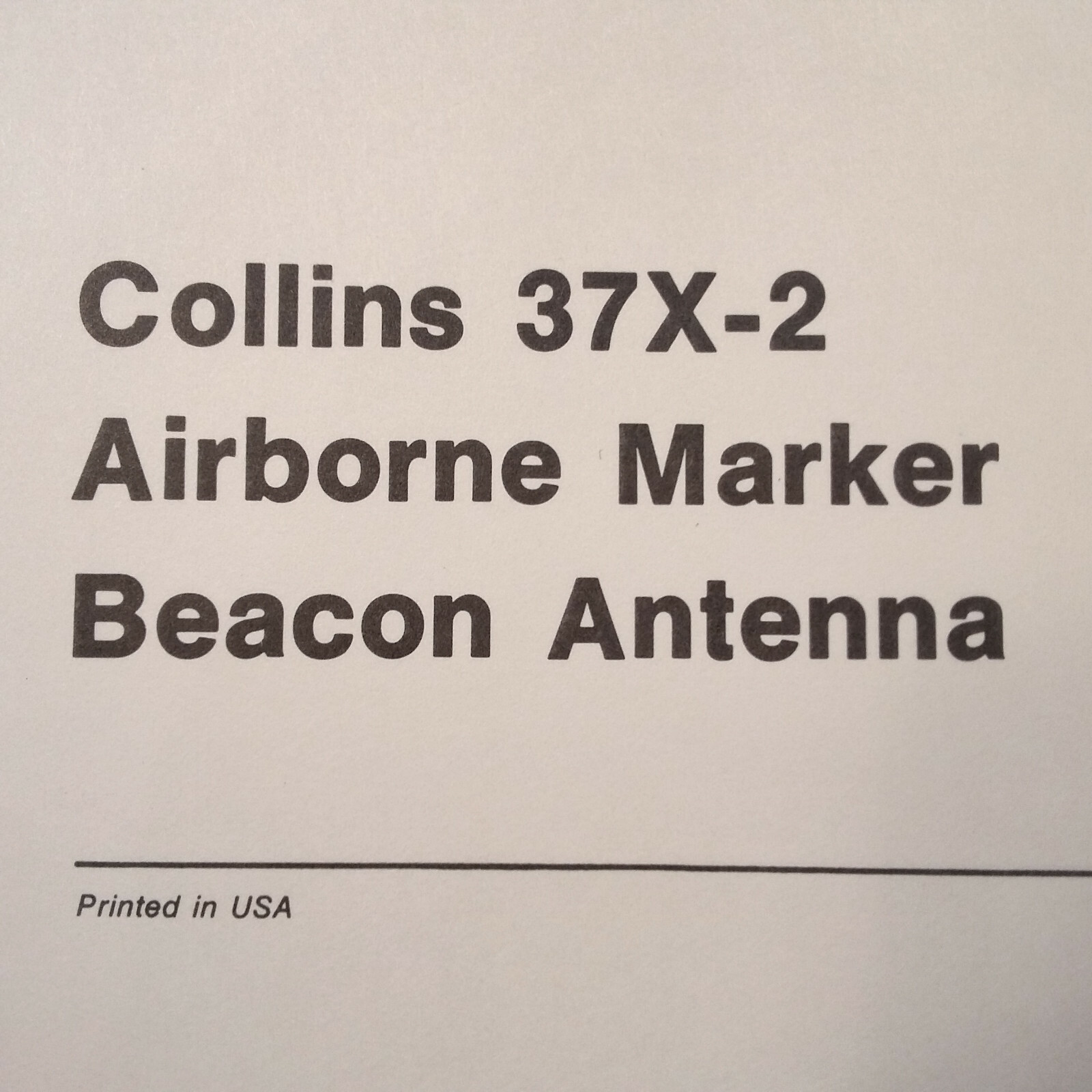 Collins 37X-2 Marker Antenna Install Manual