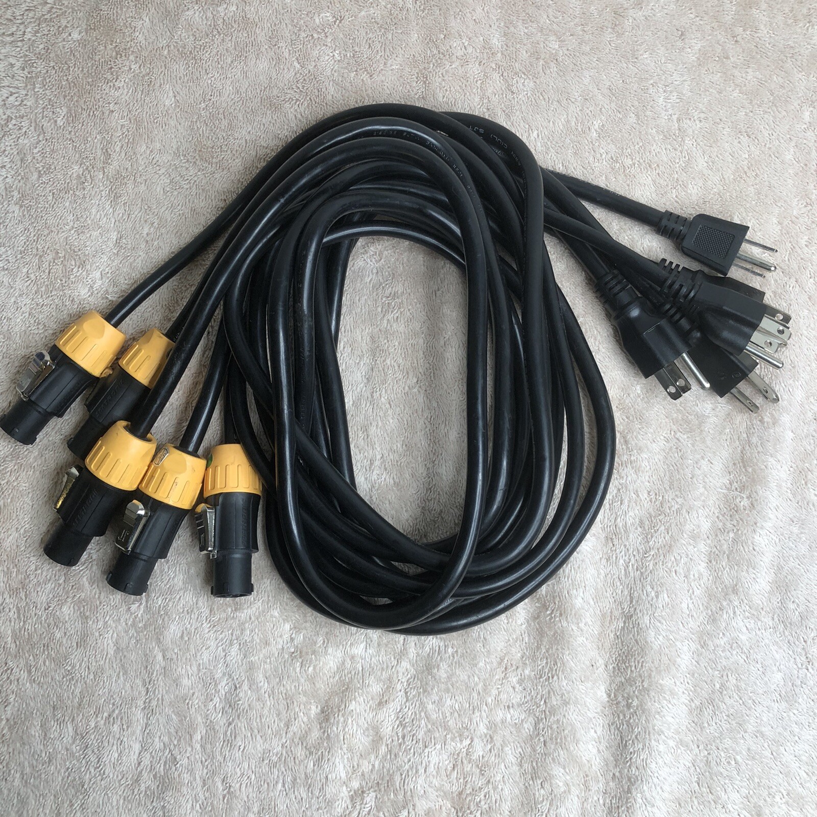 Lot Of 5 Adapter 5 ft Edison Plug To PowerCON True1 Female 14 AWG  300V SAC3FX