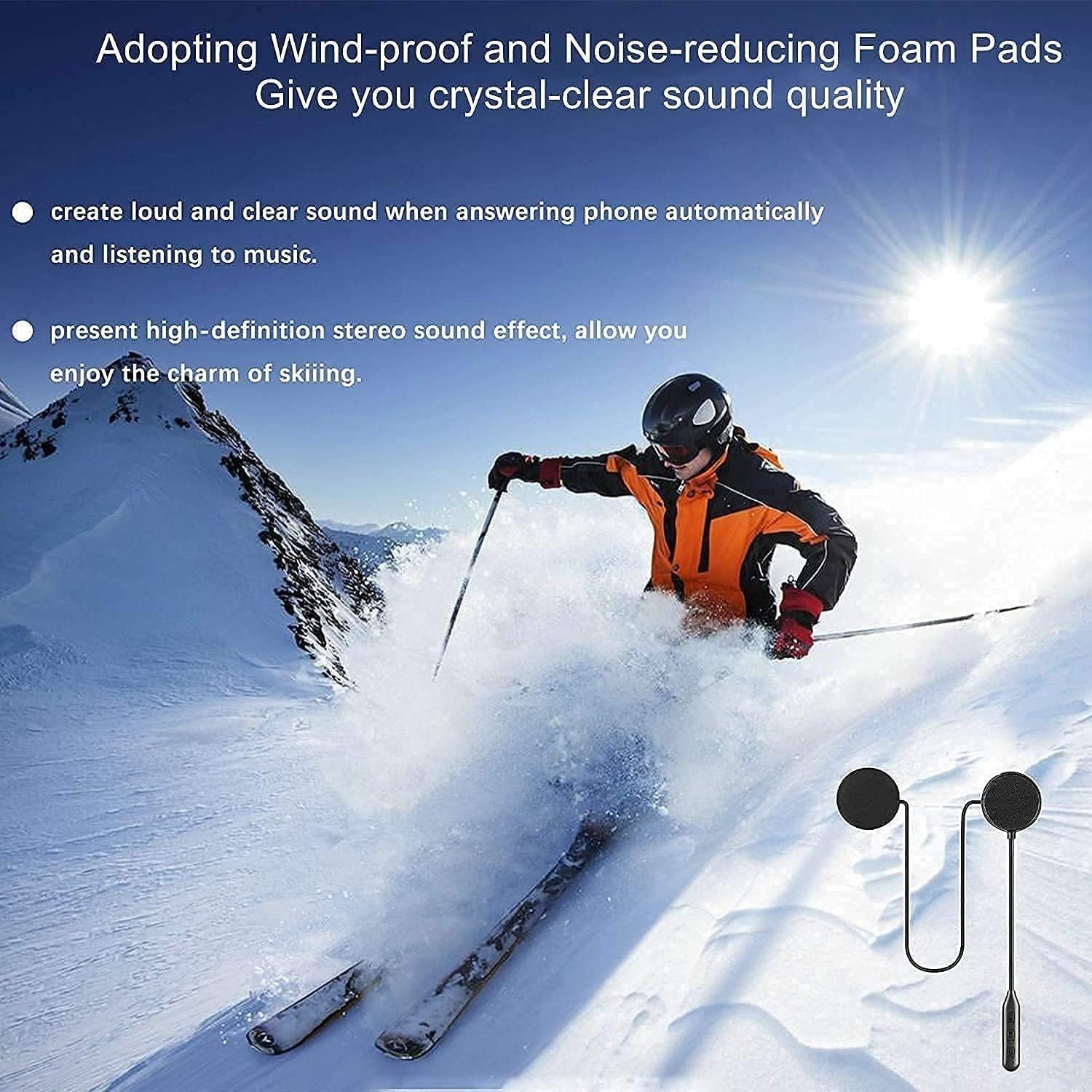 Waterproof Bluetooth Headset for Motorcycles - Hands-Free & 60H Playtime