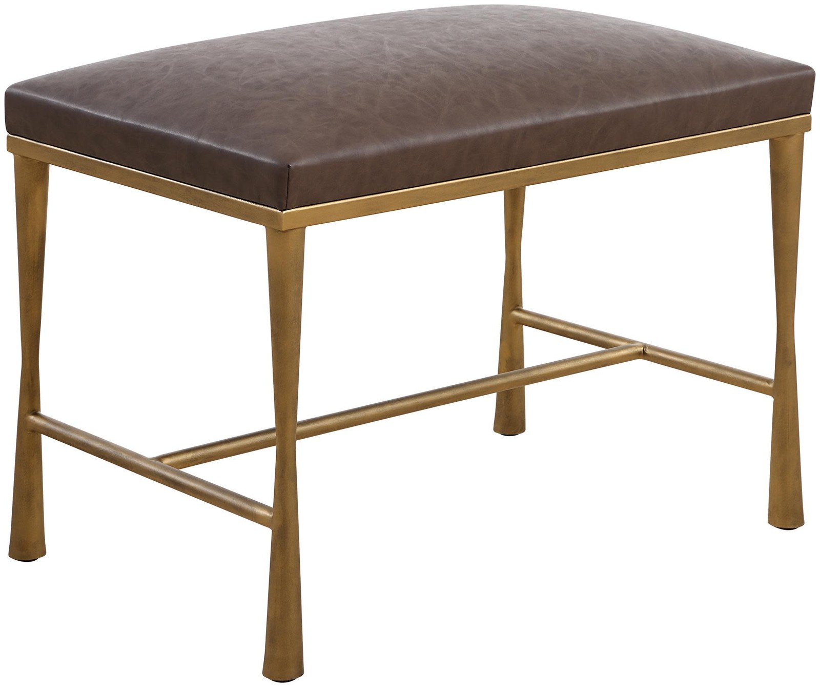 Uttermost 23893 Reform 24"W Iron Framed Cotton - Antiquated Gold / Cocoa