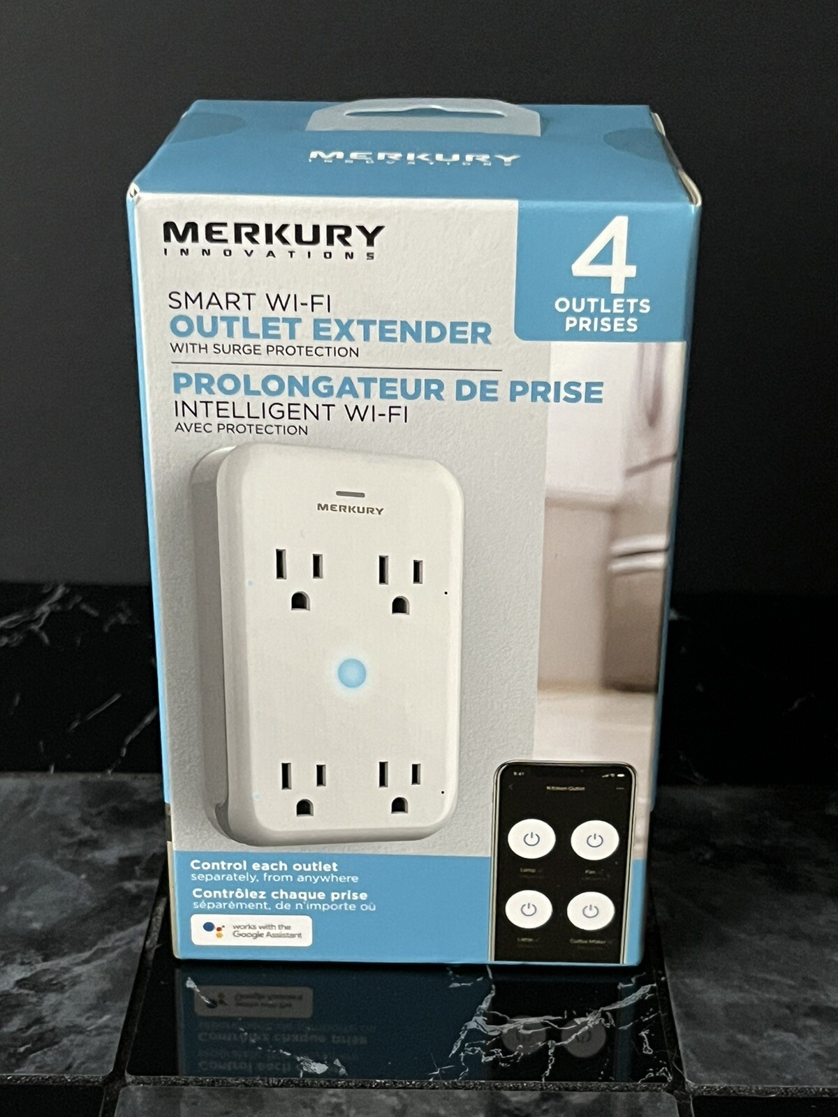 Merkury Innovations Smart Wi-fi Outlet Extender With Surge Protection 4 Outlets