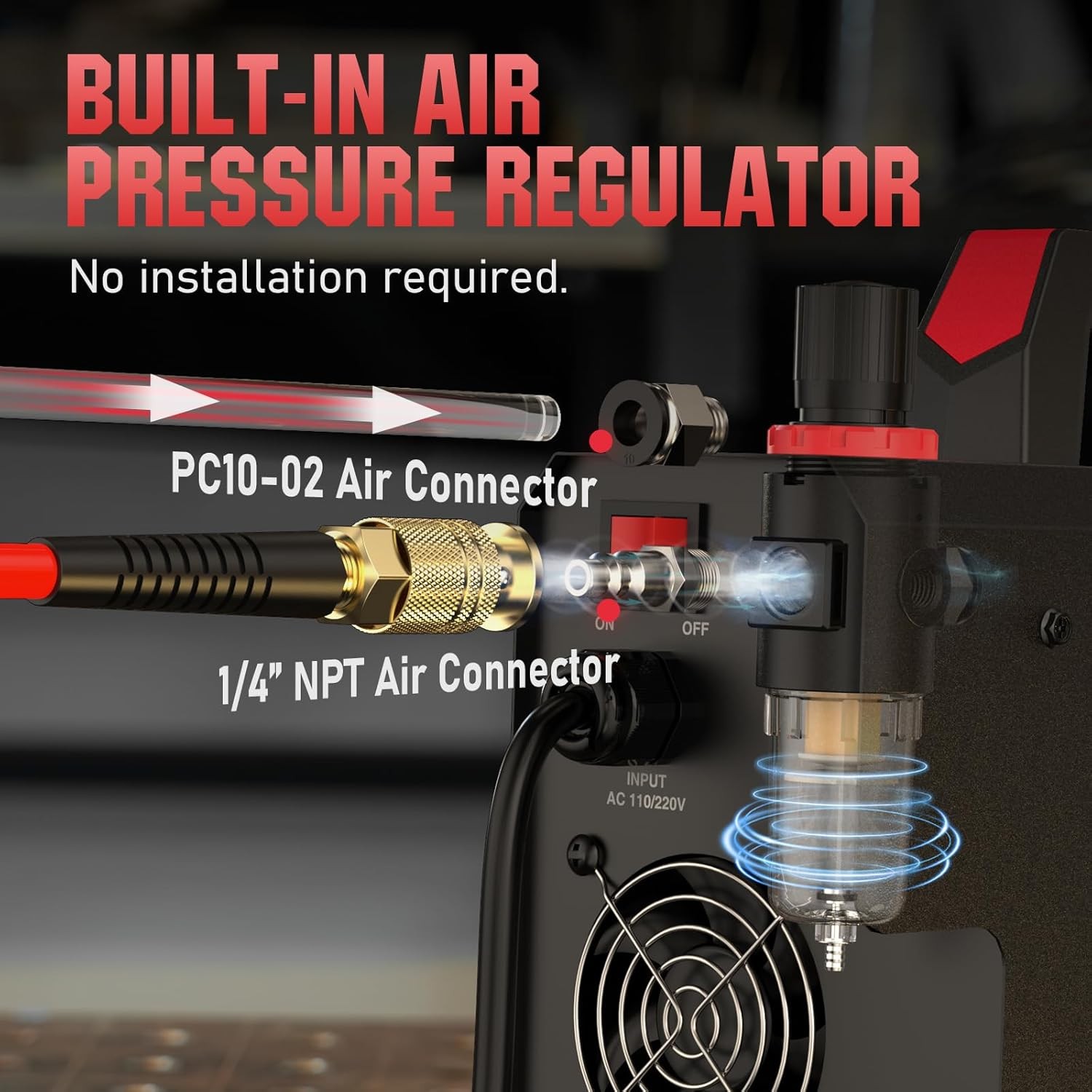 55A Dual Voltage Plasma Cutter with Large Digital Display, Non-HF Pilot Arc