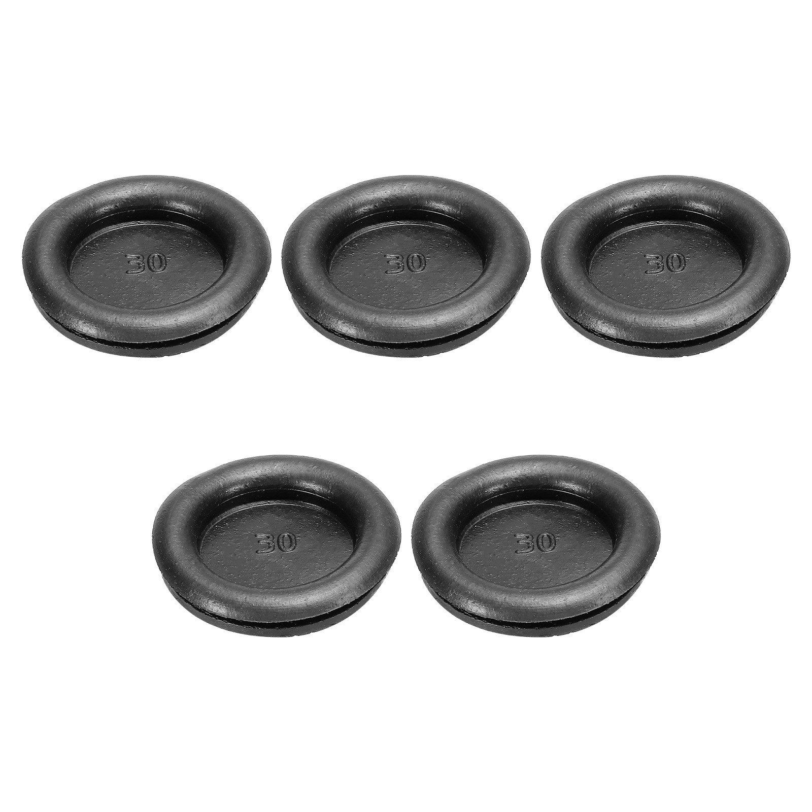 Rubber Grommets Single Sided Wire Hole Plug - 30 mm Mount Dia / Black / 5 Pcs