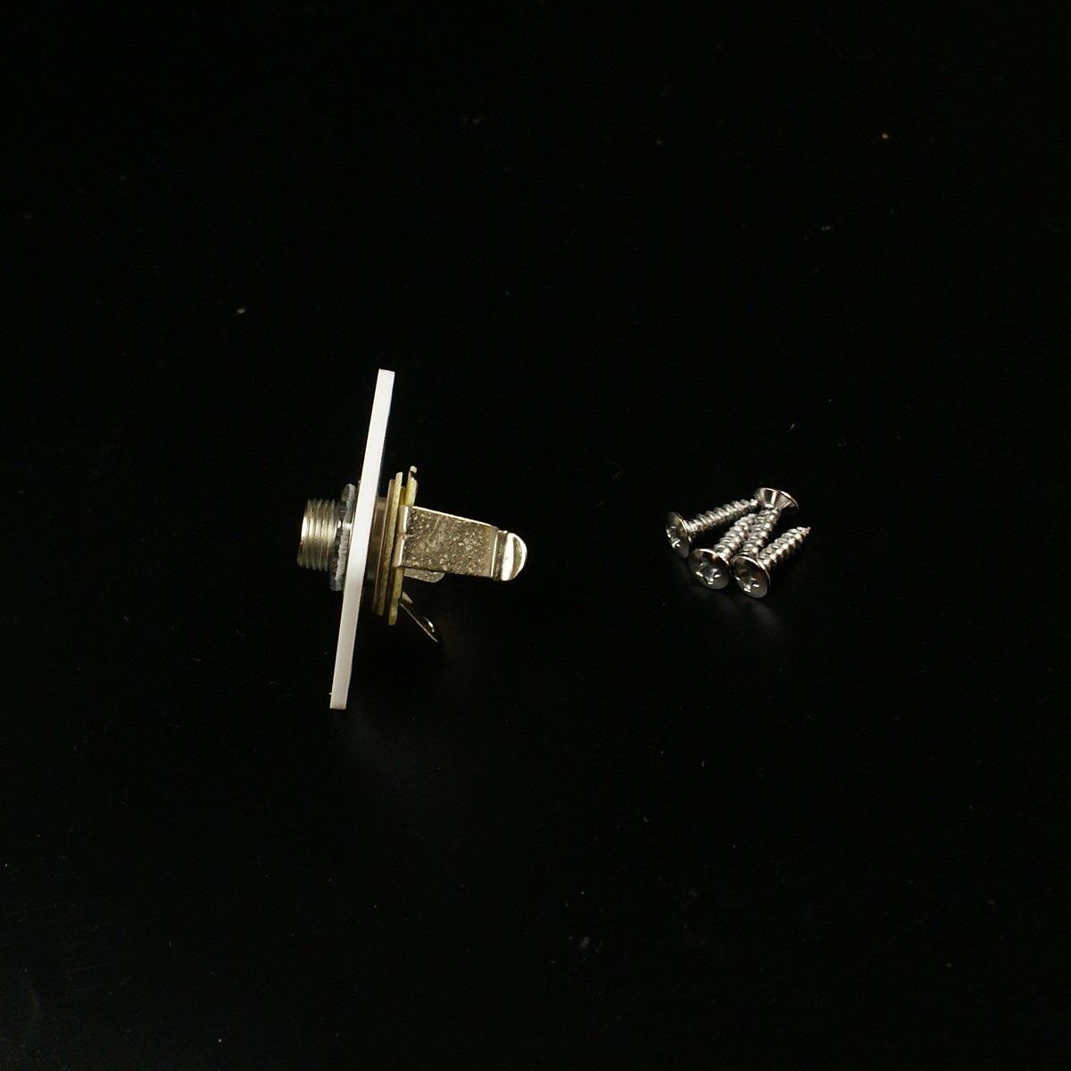 Plastic Plate Guitar Output Jack Socket,Square/White