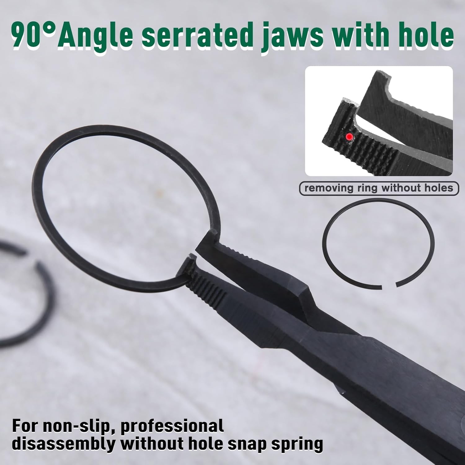 9" Angle Tip Lock Ring Pliers Circlip Retaining Ring Plier for Transmission Tool