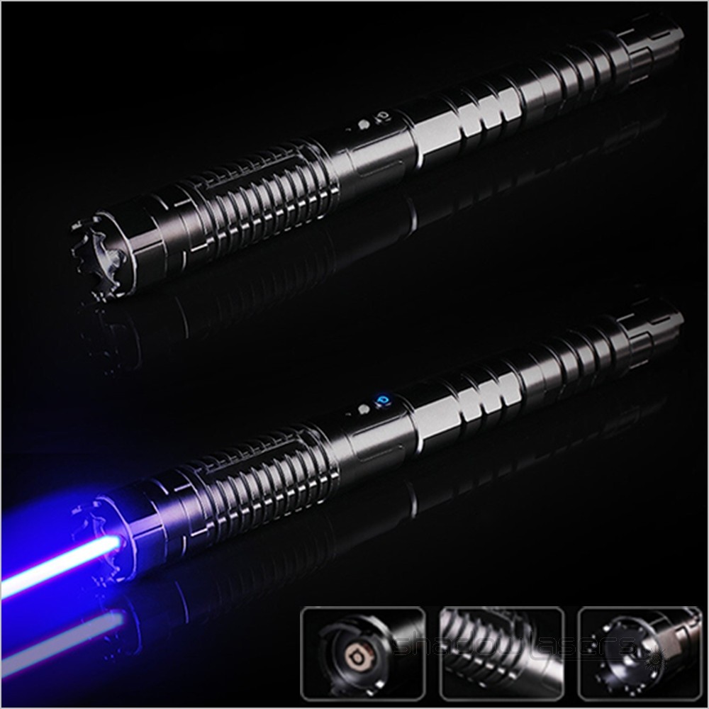 LMX7B Adjustable Focus Blue Laser Pointer 450nm Visible Beam Light laser+Case