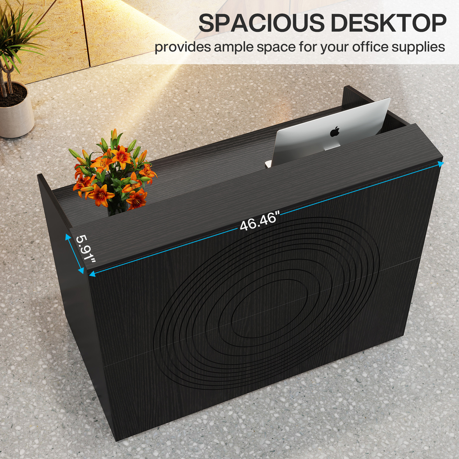 Tribesigns Reception Desk with Counter, Modern Front Desk Reception Room Table