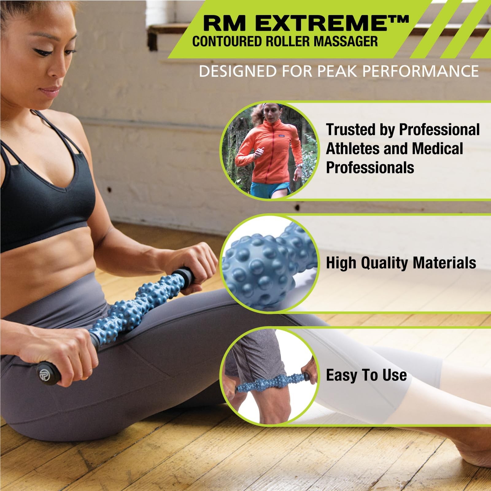 Pro Tec RM Extreme 21 Contoured Massage Roller Deep Tissue Support Travel Ready