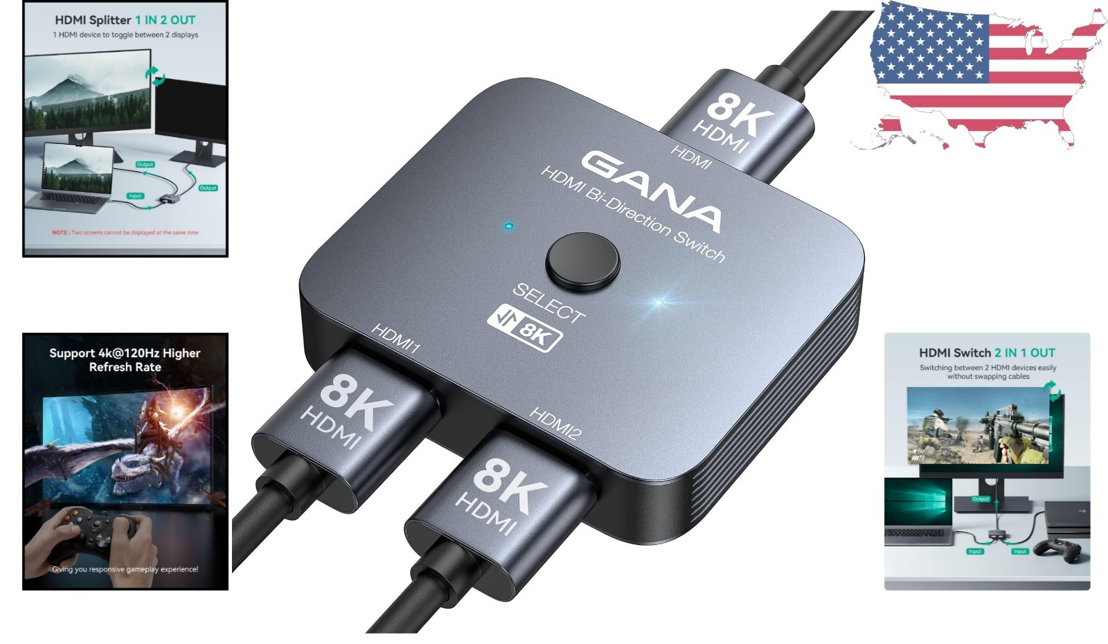 8K HDMI Splitter Switcher – Supports Multiple Devices with Easy Setup