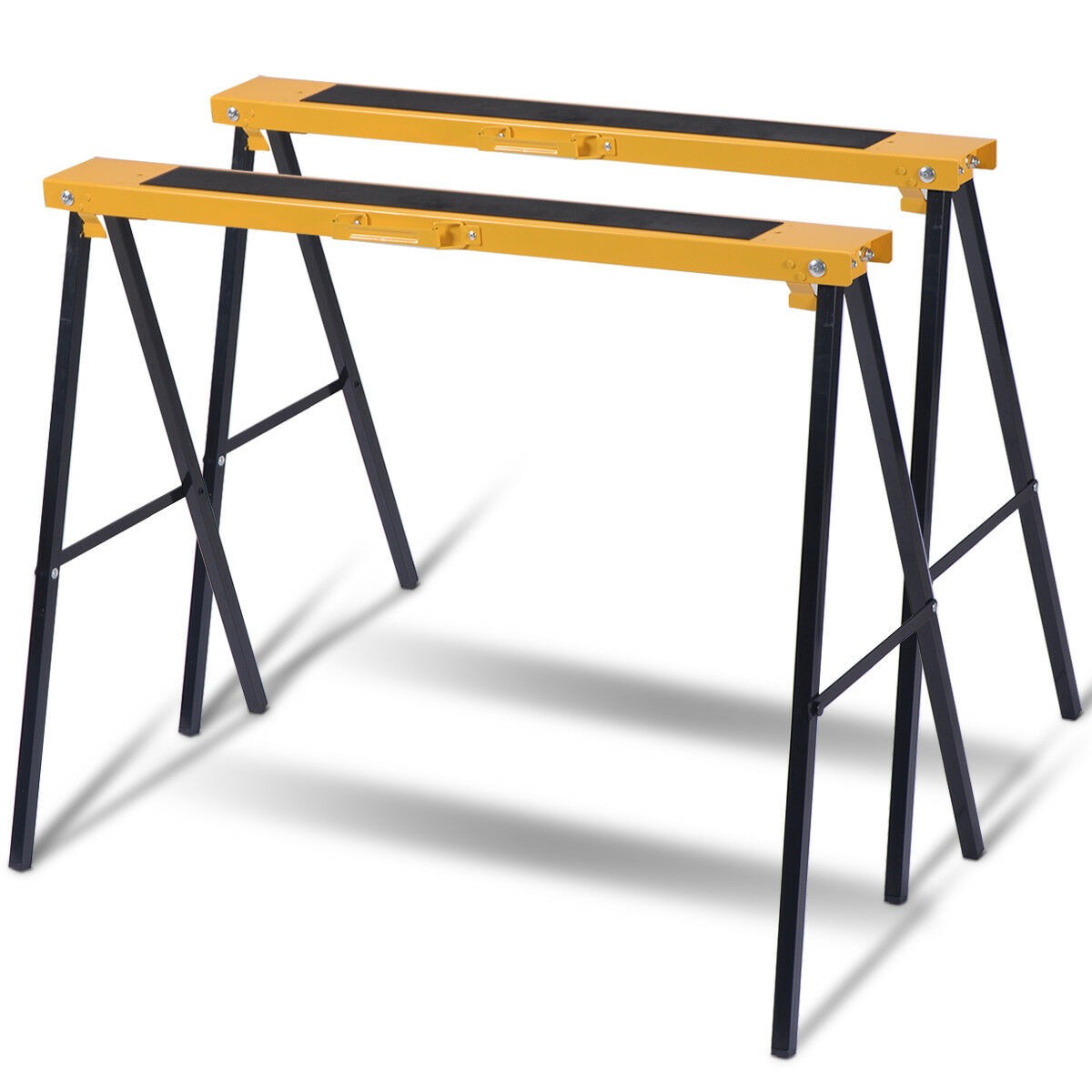 2 Pack Heavy Duty Saw Horse Steel Folding Legs Sawhorse 275 Lbs Capacity
