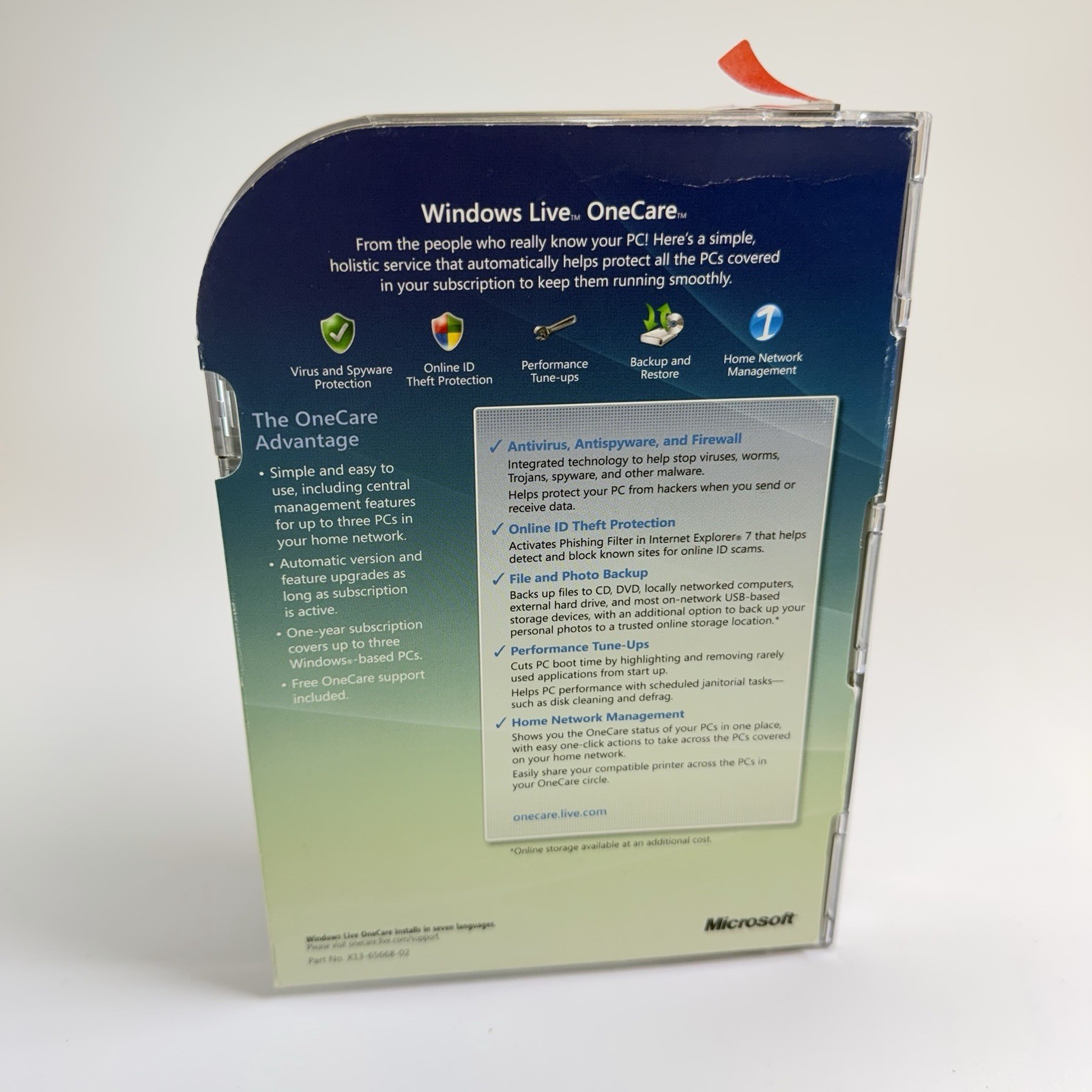 Windows Live OneCare All-in-one security and performance service Microsoft
