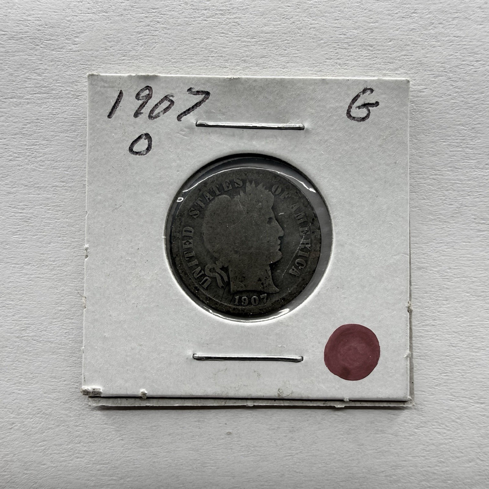 1907-O Barber Dime 10C SILVER - Good (G)