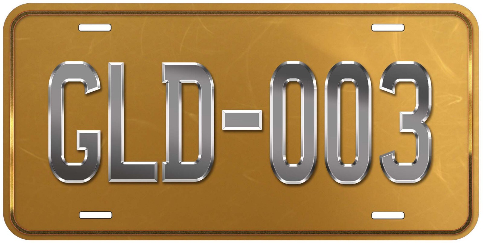 Gold Metal Colored 003 Any Name Personalized Novelty Car License Plate