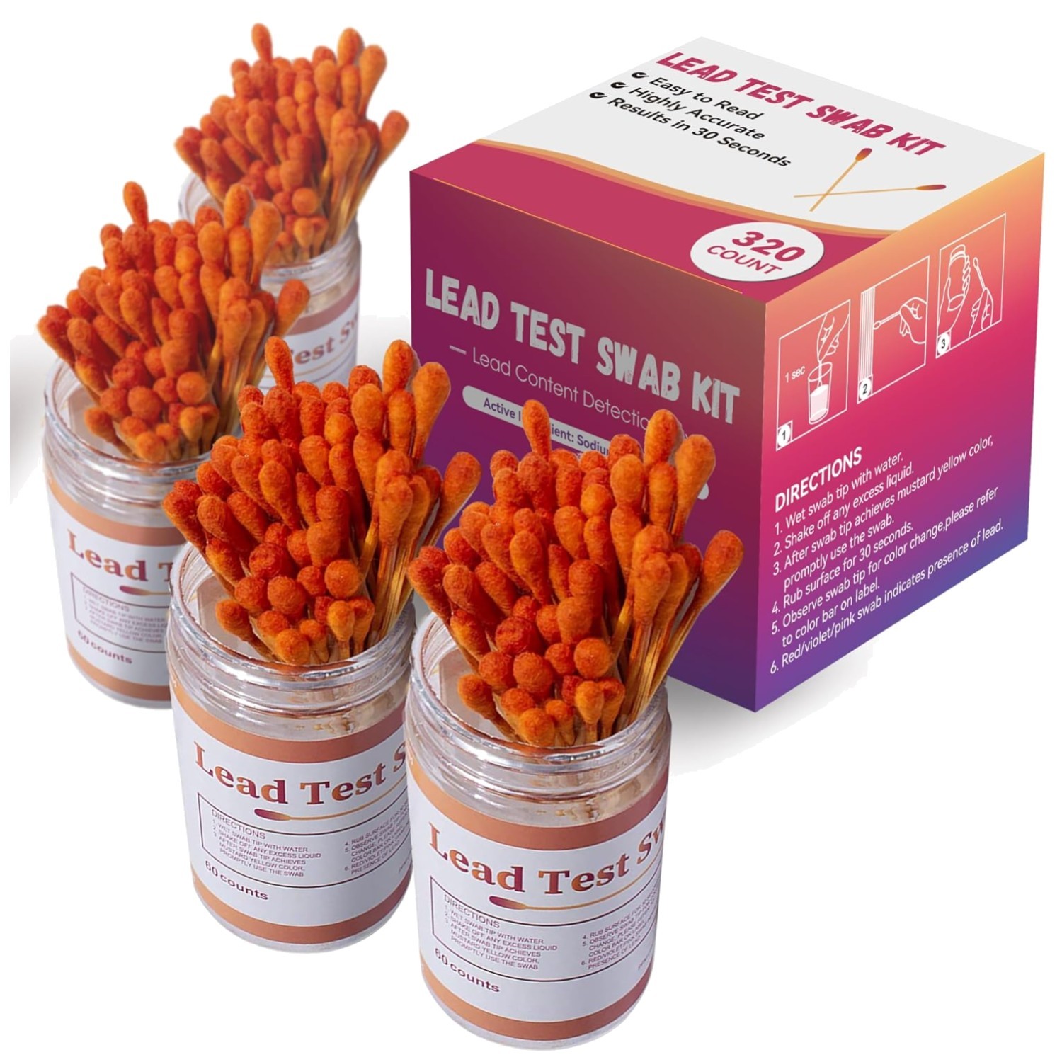 Lead  Kit 320 Swabs 30s Results Home Use [LS320]
