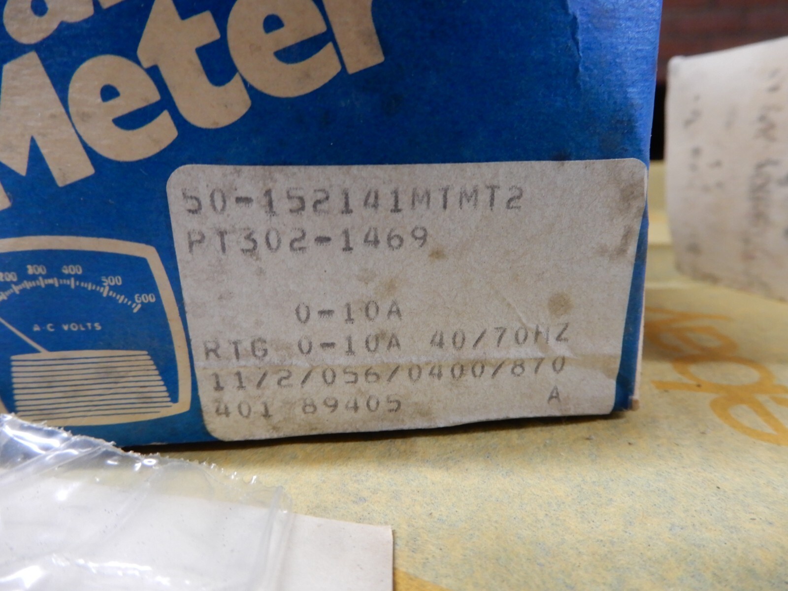 GE AW-91 Panel Meter 0-10 Amps AC NOS With Hardware