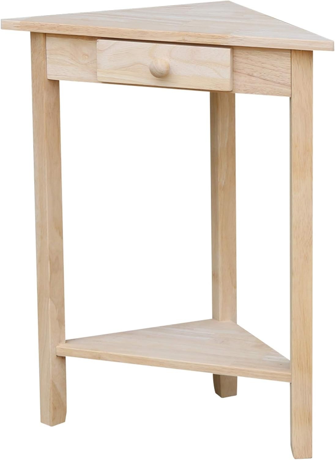 New Corner Accent Table Unfinished solid real wood  sturdy parawood