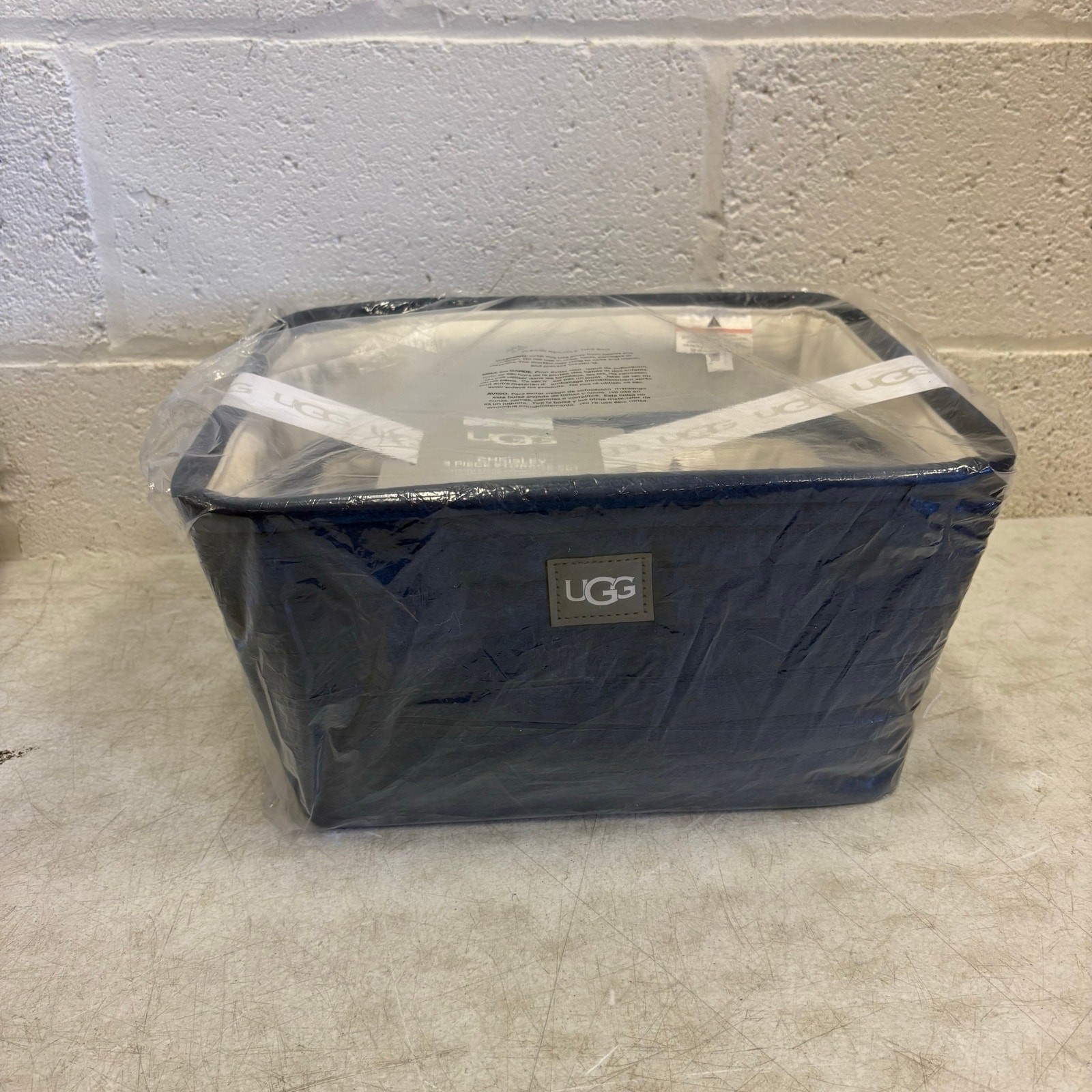Ugg Chrisley 3 Piece Storage Set, Baskets with Handles, Home Organization - Blue