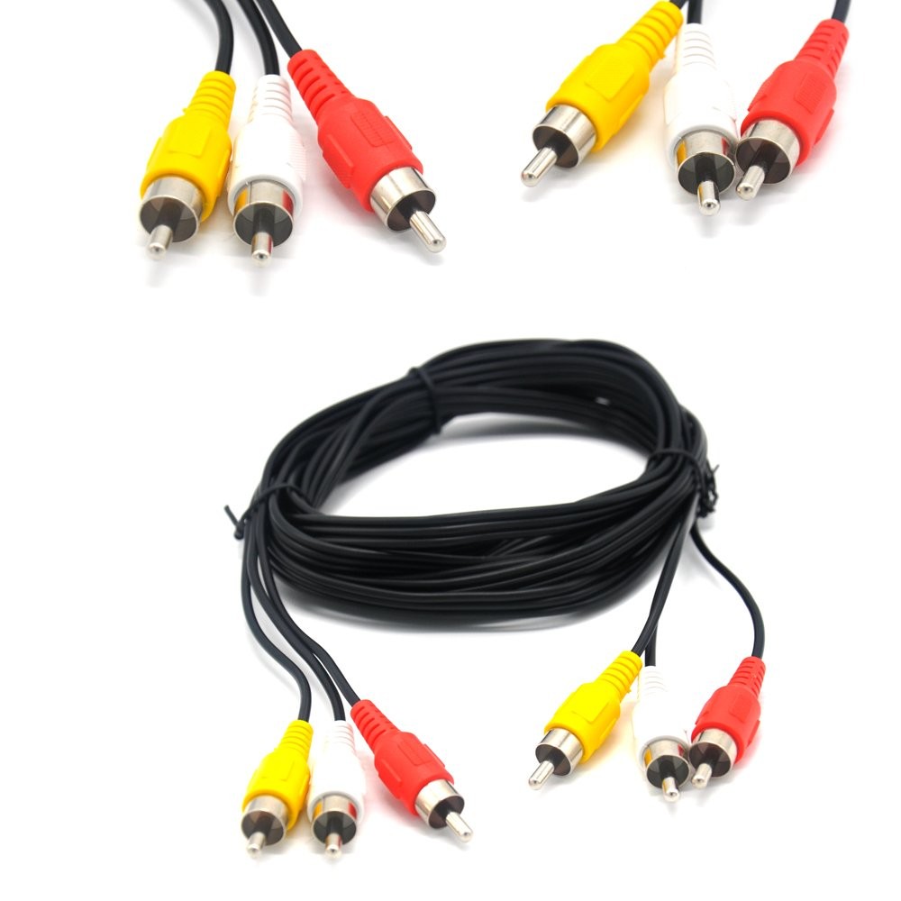 Padarsey RCA 5FT Audio/Video 5ft 3 Male to Male, Silver,White,Yellow