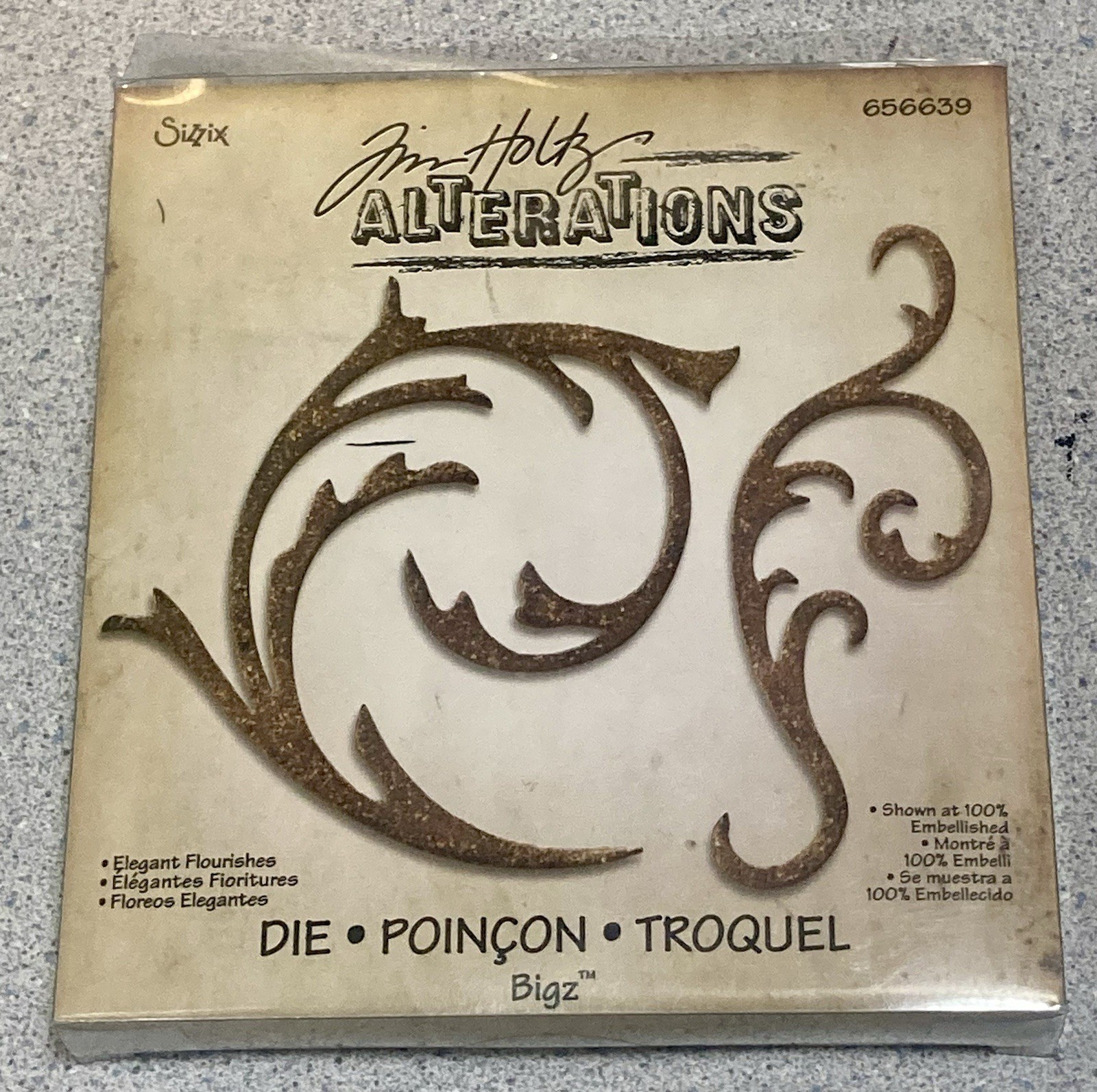 Sizzix Tim Holtz Alterations Die - ELEGANT FLOURISHES -  Bigz Retired 656639