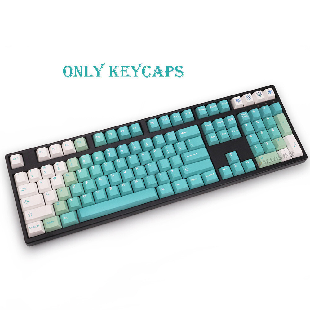 DIY White Green Gradient Theme Keycap Cherry Profile PBT 108 Key for Cherry MX