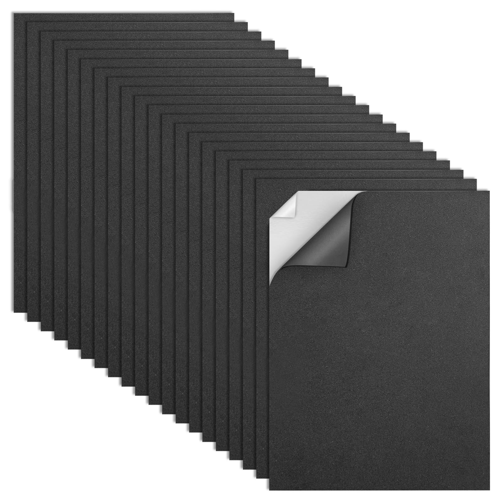 MEARCOOH 20-Pack Self Adhesive Foam Sheets, Black 2mm 229 x 305 x 2 mm,
