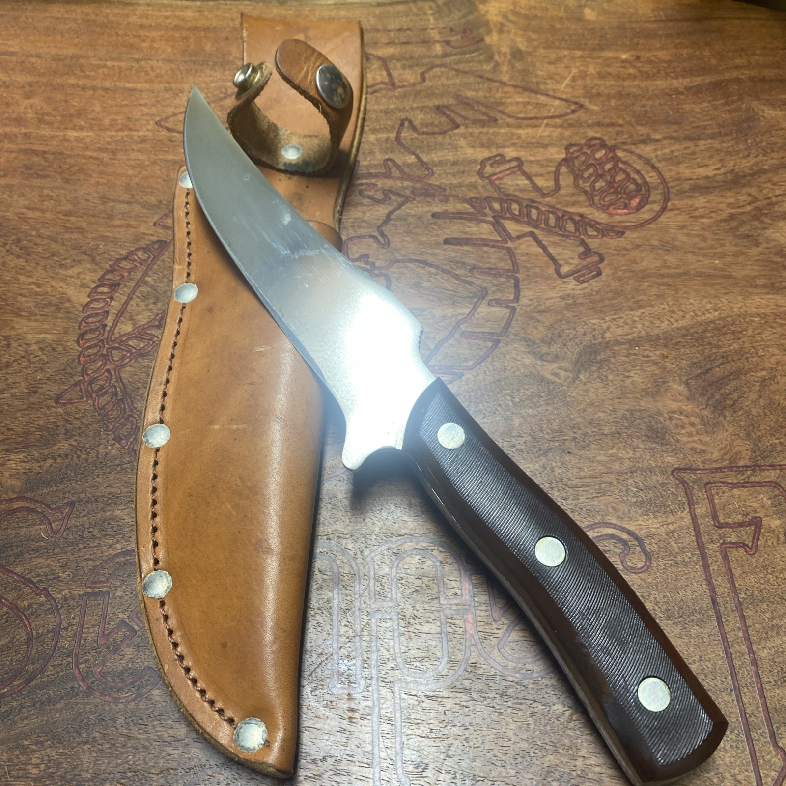 VINTAGE SCHRADE WALDEN USA OLD TIMER 15OT DEERSLAYER FIXED BLADE HUNTING KNIFE