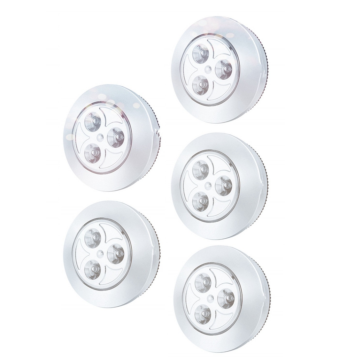 5 Pack LED Battery-Powered  Night Tap Press Lamp Stick-On Push  Lights for5492